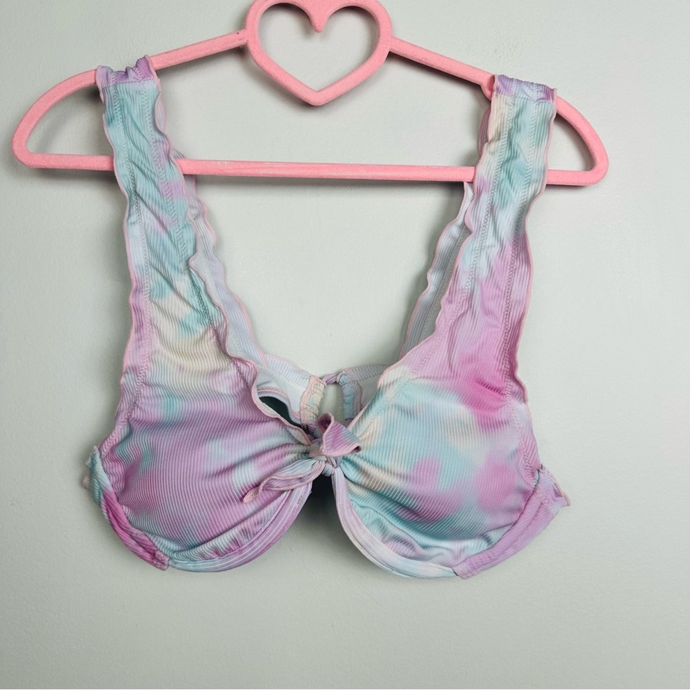 SHEIN Multicolor Tie-Dye Bikini Top Size Large